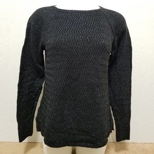 Ann Taylor LOFT sweater Medium Shimmer Chevron pullover glitter metallic knit
